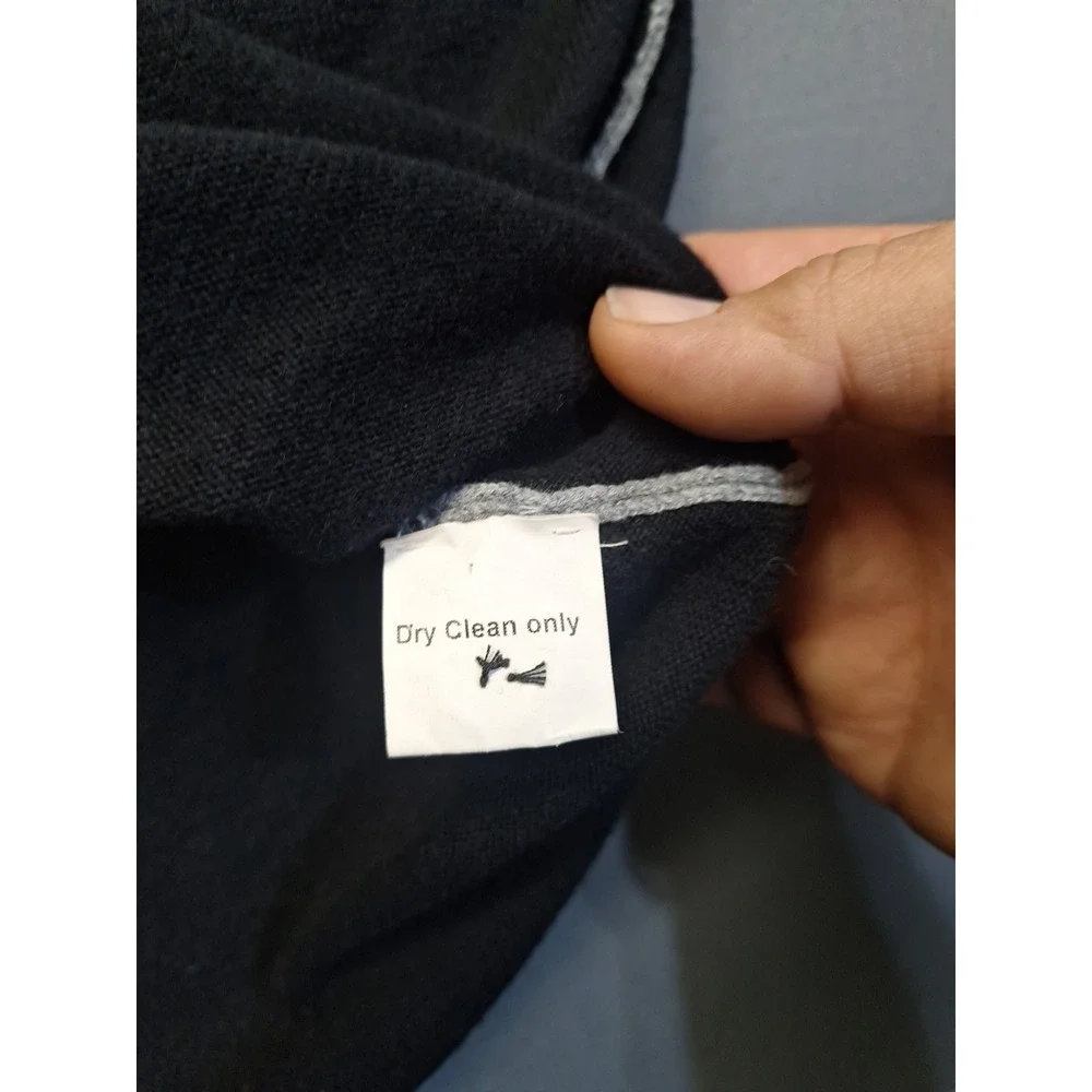 Carbon 2 Cobalt Sweater Mens XL Black‎ Cotton Cashmere 1/4 Button Casual Preppy